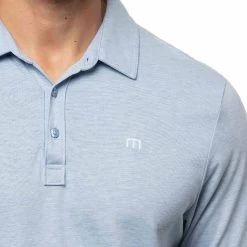 TravisMathew The Zinna Polo -Golf Equipment Shop travismathew 2023 the zinna polo heather light blue logo itempicture