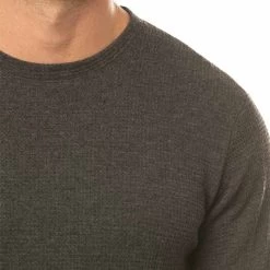 TravisMathew Cloud Waffle Crew -Golf Equipment Shop travismathew waffle cloud crew charcoal logo itempicture