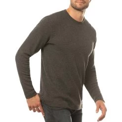 TravisMathew Cloud Waffle Crew -Golf Equipment Shop travismathew waffle cloud crew charcoal side itempicture